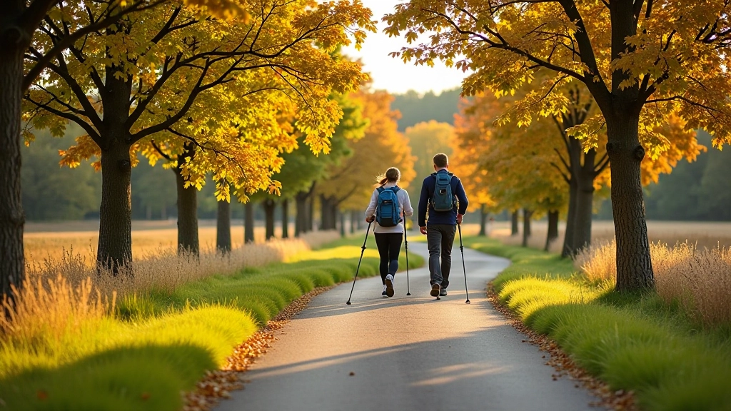 Flat terrain walking course in Czech countryside